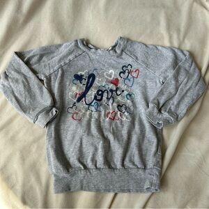 Bonpoint Grey Crewneck Sweatshirt with Love Size 6